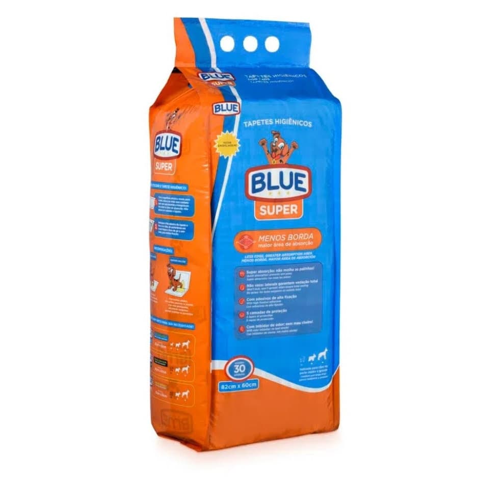 Tapete Higiênico Expet Super Blue Premium Para Cães 30 Unidades 82x60cm