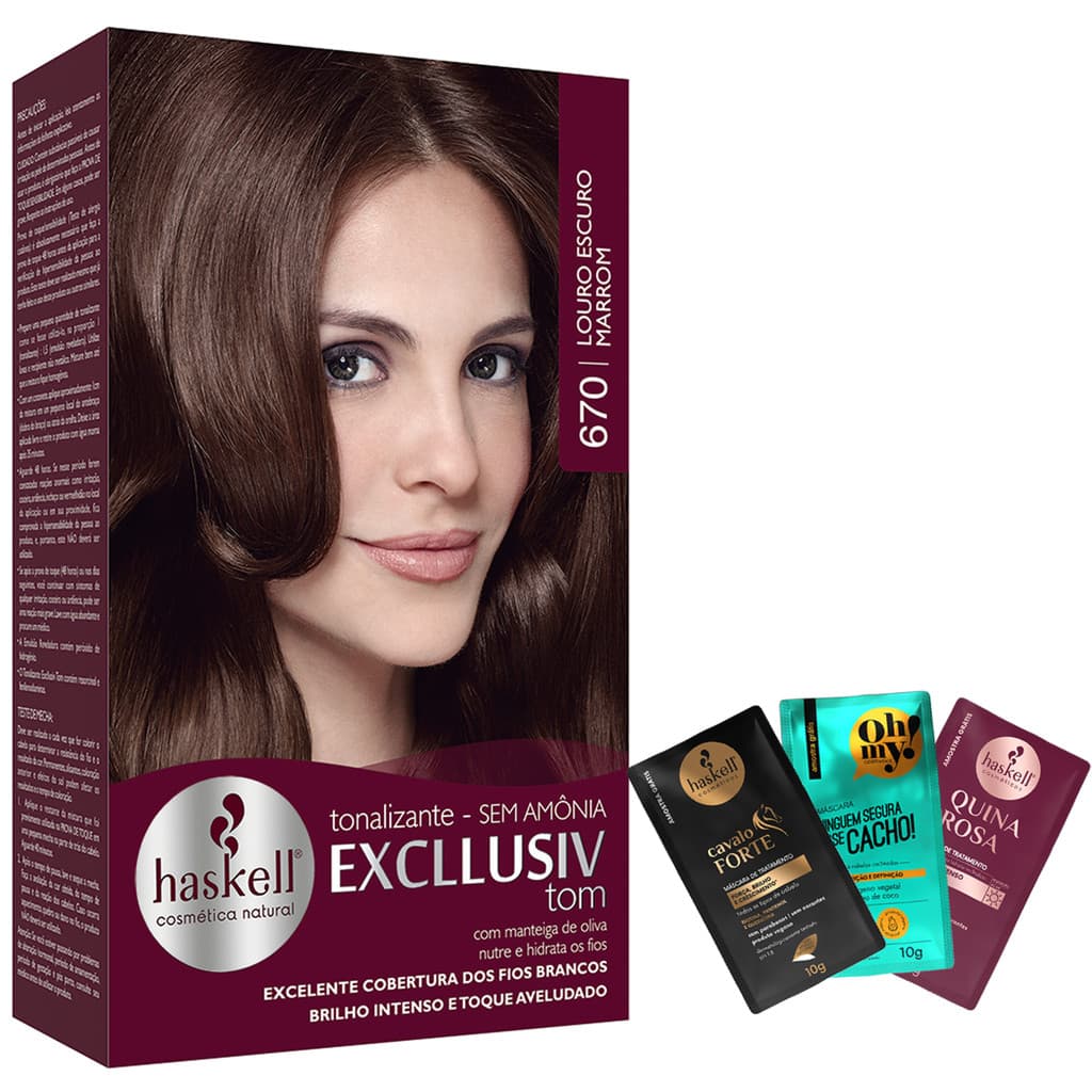Haskell Tonalizante 670 Excllusiv Tom Louro Esc Marrom Choco