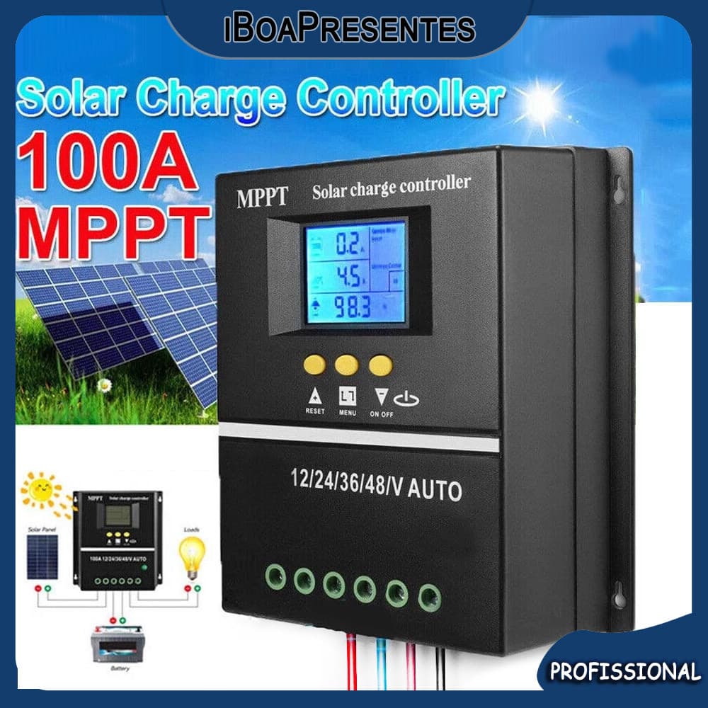100A MPPT Controlador Solar Painel Fotovoltaico Geração De Energia E Carregamento 12/24/36/48V Adaptativo