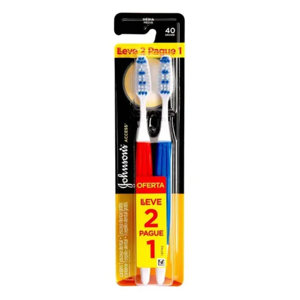 Escova Dental Reach Access Média Leve 2 Pague 1 - Johnsons