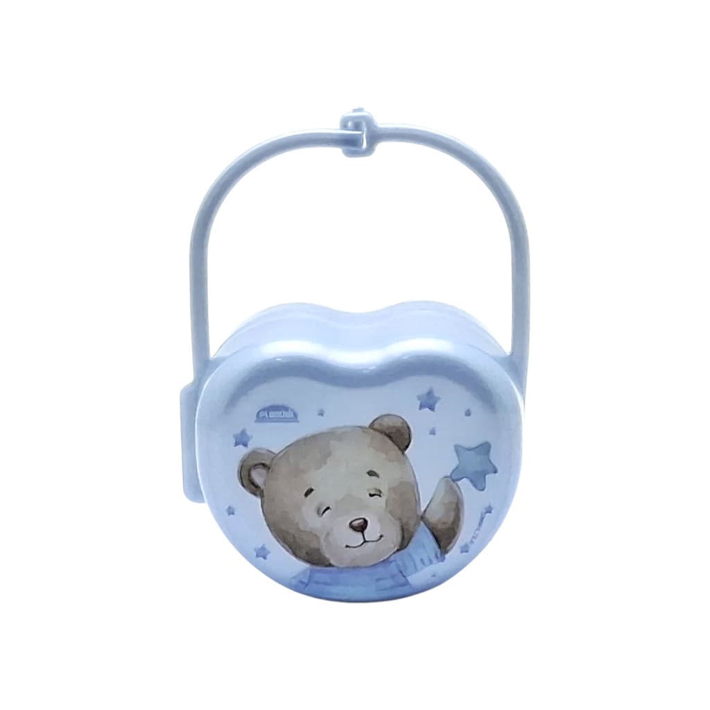 Porta Chupeta Plasútil Porta Bico Com Alça Ursinho AZUL