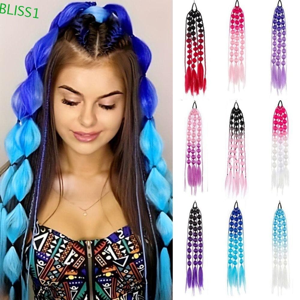 BLISS1 Bubble Jumbo Braid , Extensão De Rabo De Cavalo Corlorful Twist Bulk , Lanterna Trançada