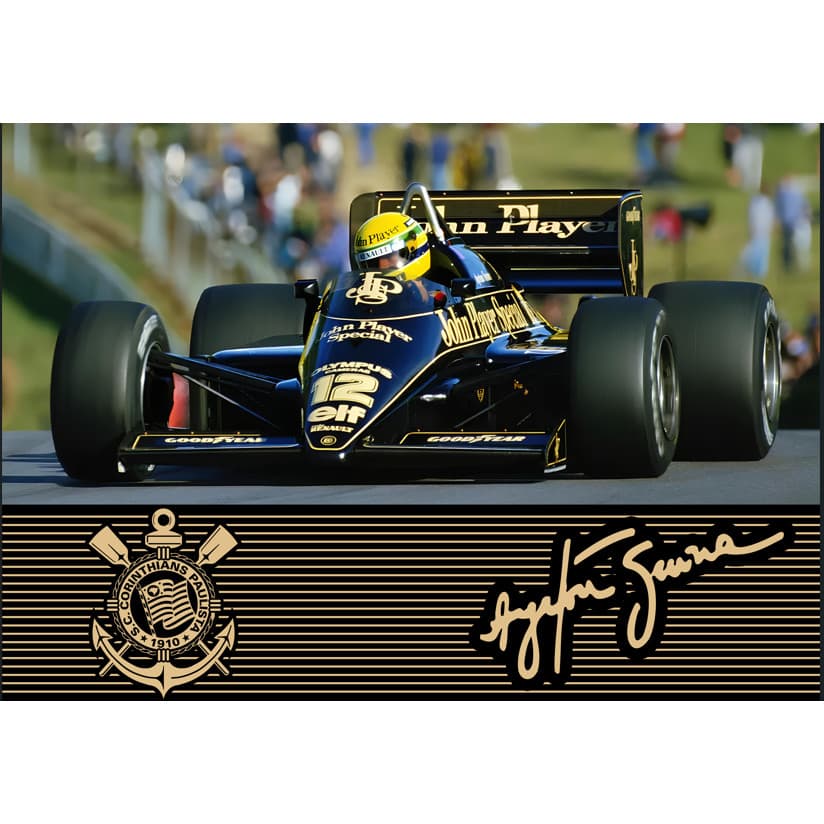 Tapete Lona Ayrton Senna Lotus Decoração Única e Incrível ícone da F1 Casa Sala Quarto Exclusividade Premium História