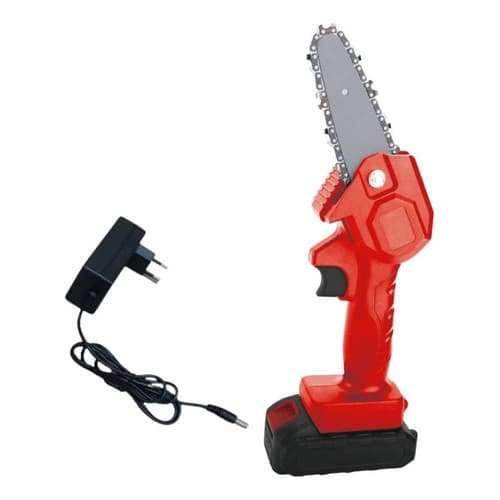 Mini Motossierra Bateria 24V 600W ImportWay Vermelha Cortes Rápidos