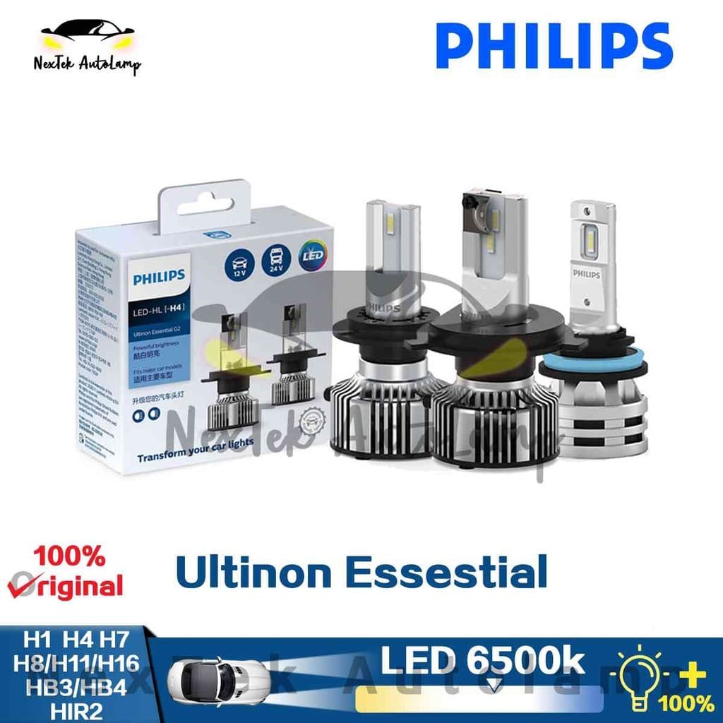 Philips Ultinon Essencial Led Gen2 G2 H1 H4 H7 HB3 HB4 HIR2 H8 H9 H11 H16 12V 24V 6500K Luz Branca Farol Do Carro