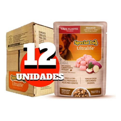 Sachê Special Dog Para Cachorro Filhote Sabor Frango 100g Caixa Lacrada Com 12 Unidades.
