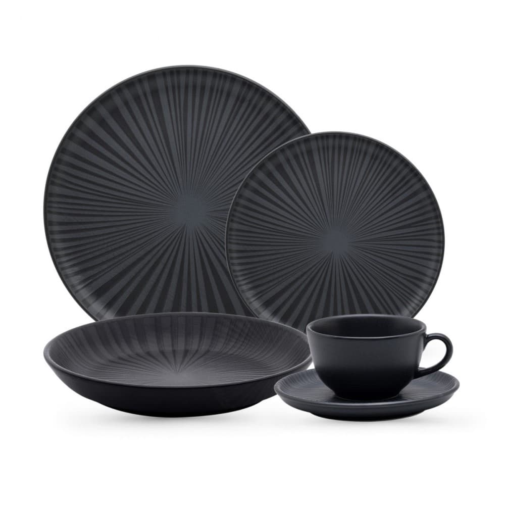 Aparelho de Jantar 20 Peças Flat Ônix Oxford