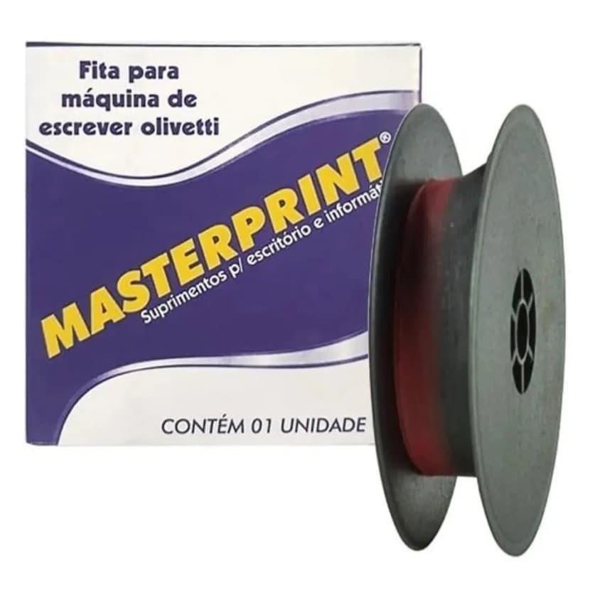 Fita para Maquina de Escrever Olivetti PRETA/VERMELHA Masterprint