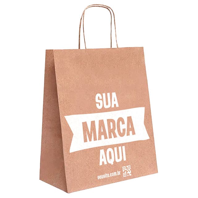 100 Sacolas Personalizada Kraft 25x21x10cm Com sua Marca roupas, eventos e aniversarios