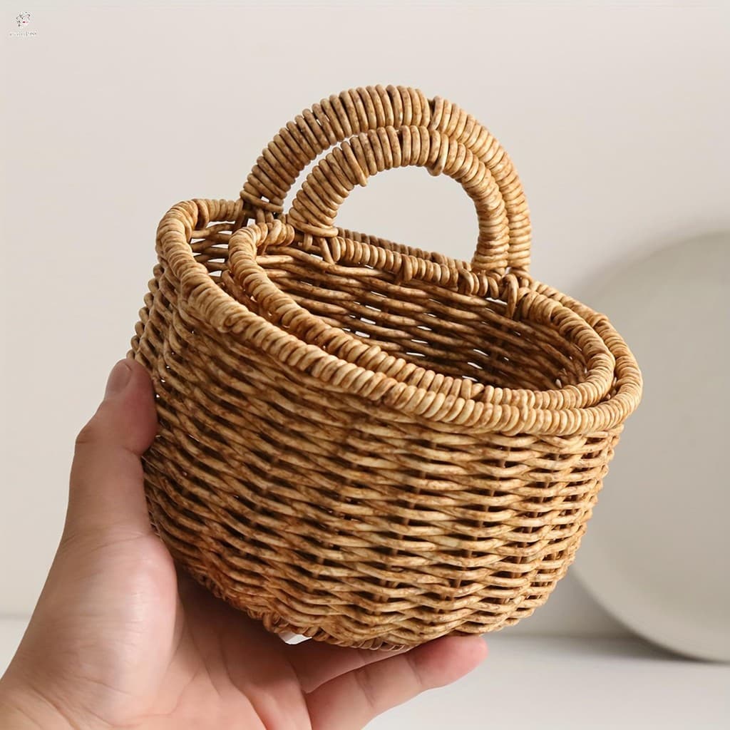 Cesta De Armazenamento Tecida Para Pendurar Na Parede , Estilo Boho Vintage , Cestas Suspensas Entrada De Casa , Cozinha