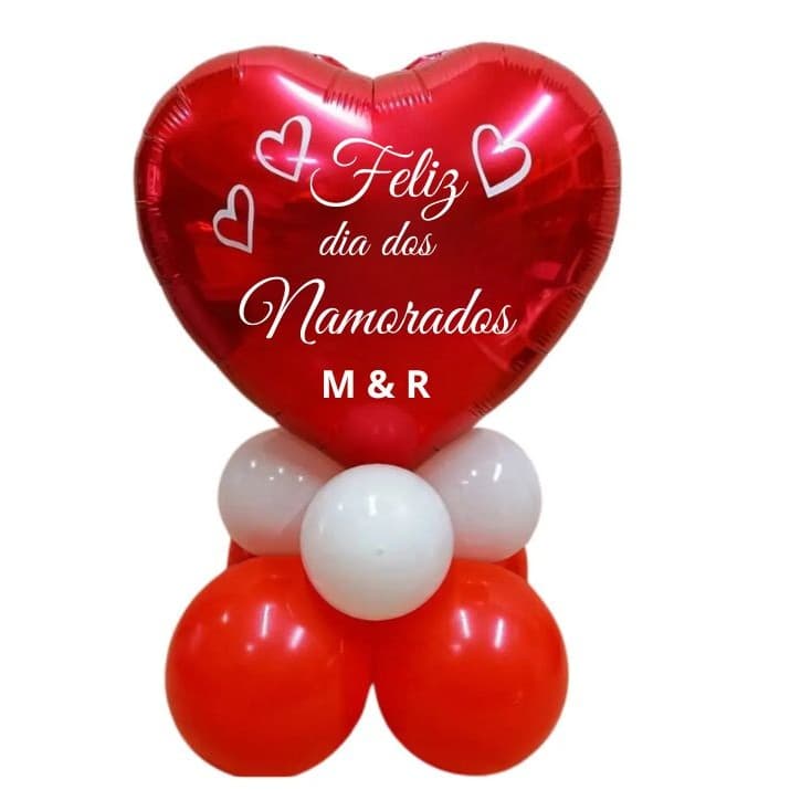 Balão Coração Personalizado dia dos namorados 45cm