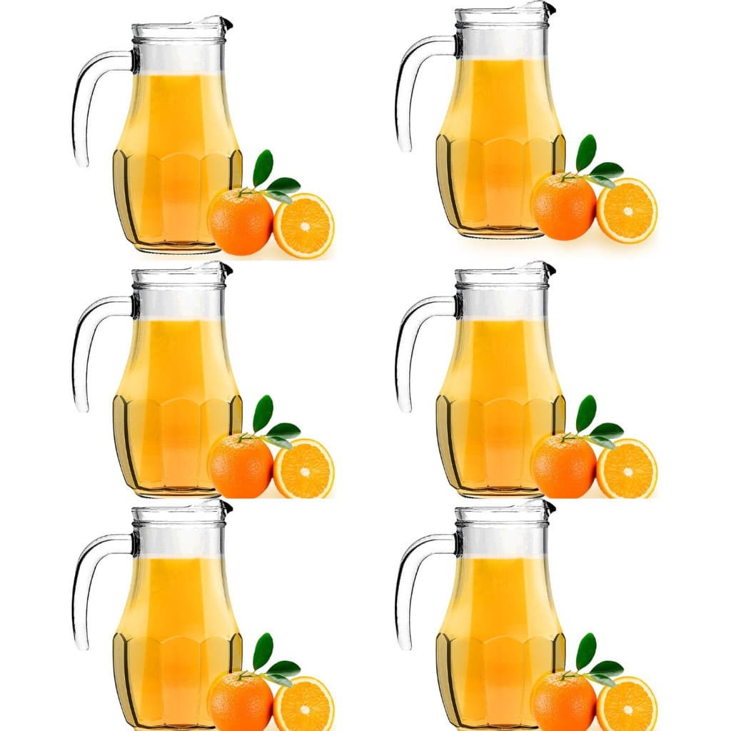 6 Jarra P/ Suco Vidro 1,5 L Padaria Restaurante Bar Oferta