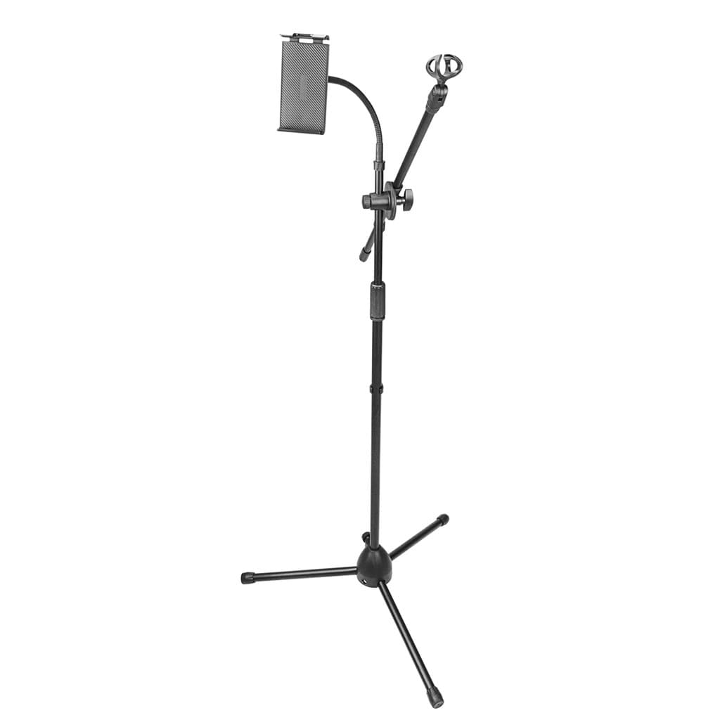Pedestal Tripé Girafa Para Microfone PBJ-02 Luminos Universal Com Regulagem De Altura, Suporte Para Celular E Tablet