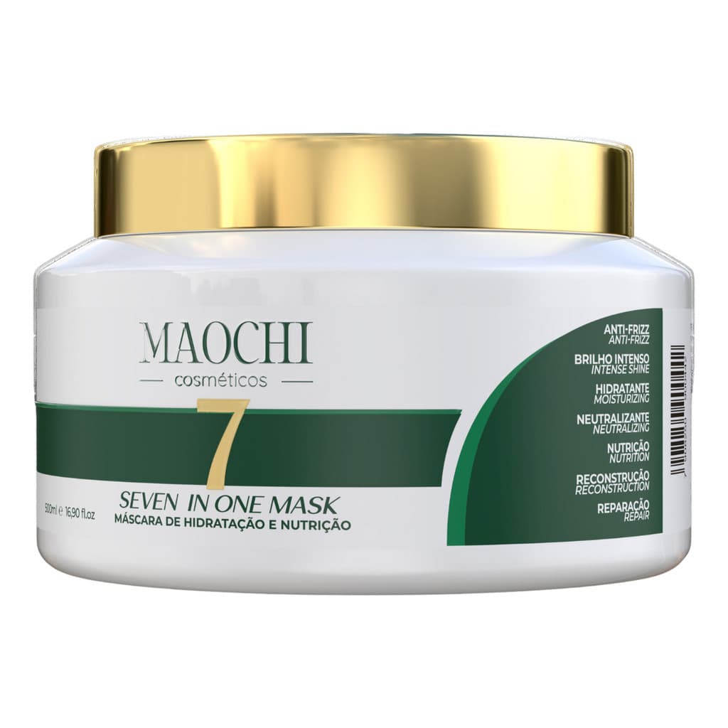 Máscara Tratamento Intensivo Seven One Maski 7in1 Moachi-Cosméticos - Hidrata, Neutraliza, Estabiliza o Ph, 500g