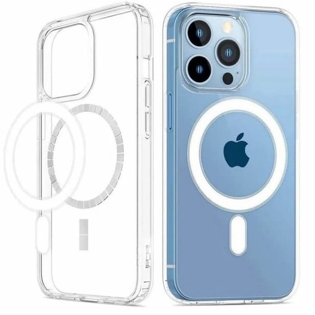 MAGSAFE CLEAR - Capa Transparente Carregamento Por Indução para iPhone XR 11 12 13 Pro ProMax 14 15 16 Pro Plus Pro Max
