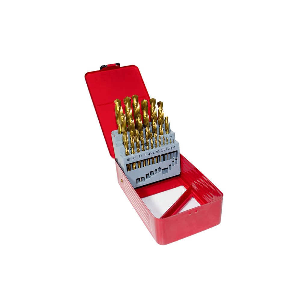 Kit Jogo de Brocas de Titânio Para Metal Com 25 Brocas - Ctpohr