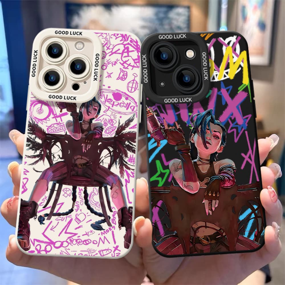 Capa De Telefone Jinx Pintada Da Moda Para iPhone16/15/14/13/MINI/12/11/Pro MAX/X/XS/XR/7/8/6 À Prova De Choque E Quedas