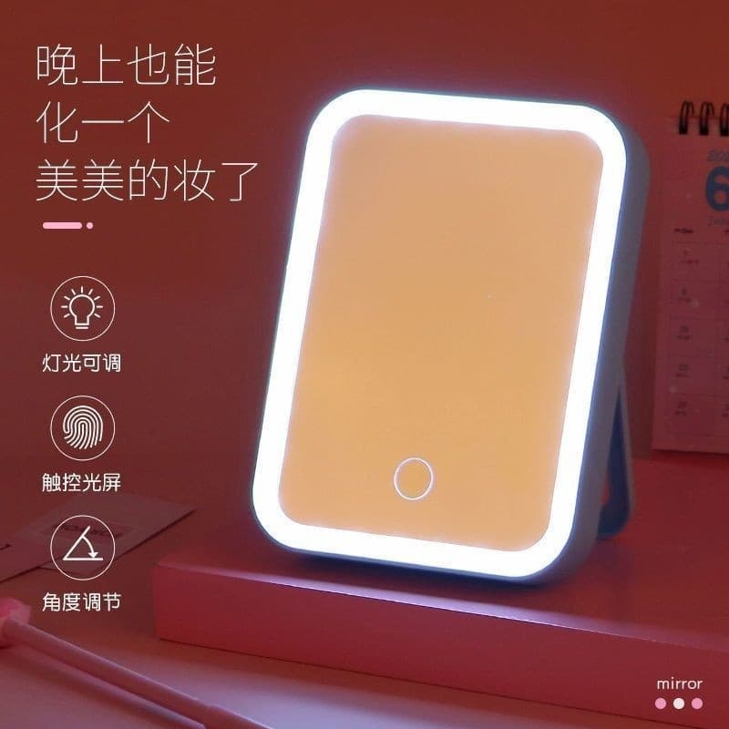 Espelho de maquiagem espelho doméstico desktop com luz led dormitório estudante uso ins alto valor grande portátil NA9B
