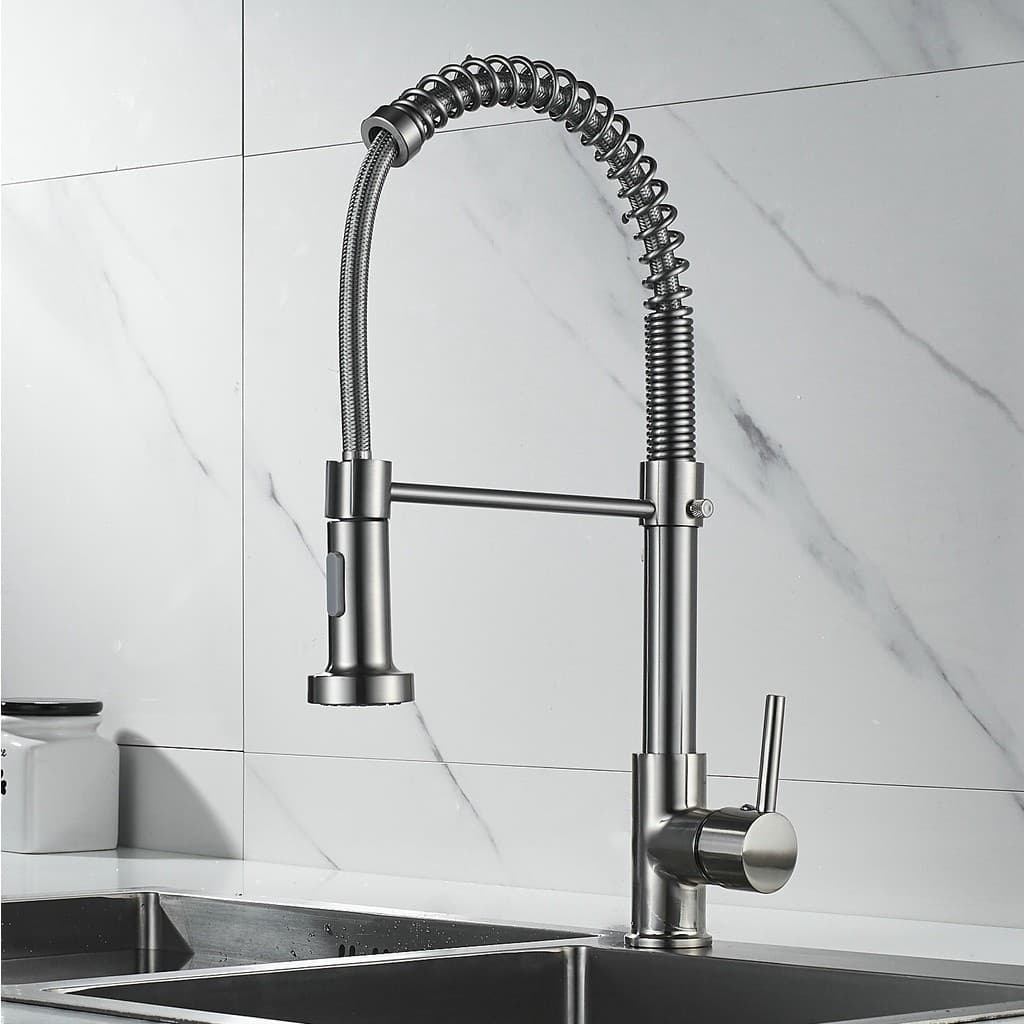 Torneira Monocomando Gourmet Cozinha Aço Inox – Ducha Retrátil 360° Água Quente e Fria