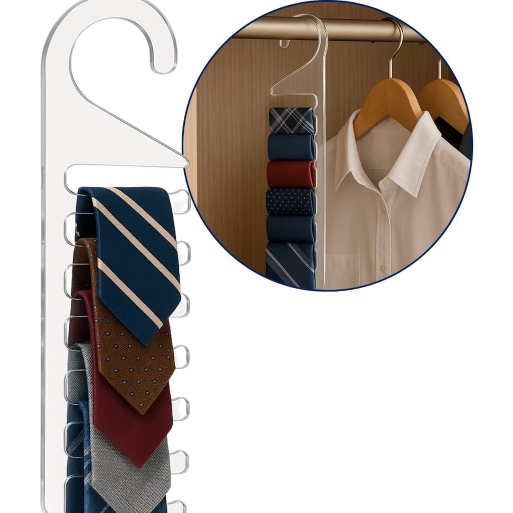 Cabide Suporte Porta Gravata Organizador Pendurar Armário Premium Closet Display