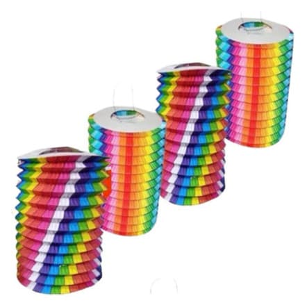 Kit com 5 Unidades de Lanterna de Papel 16cm -Festa Junina- Colorida