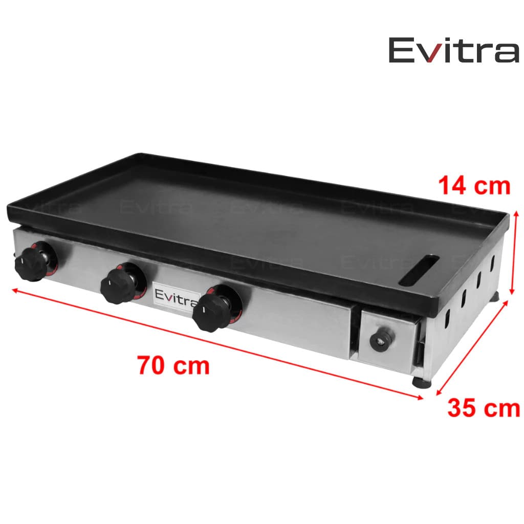 Chapa de Lanche Industrial Profissional 5mm 70x35 FoodTruck Lanchonetes Bares Restaurantes -Evitra