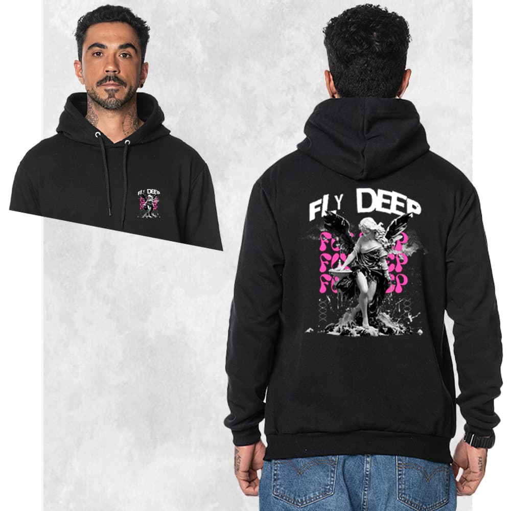 Moletom Canguru Estampado StreetWear Confortável Flydeep