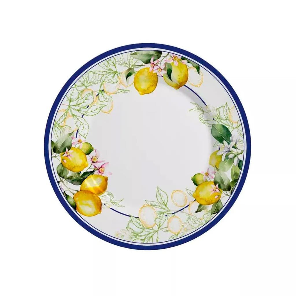 Prato Sobremesa Cerâmica Sorrento Limão Siciliano 20,5cm 1un