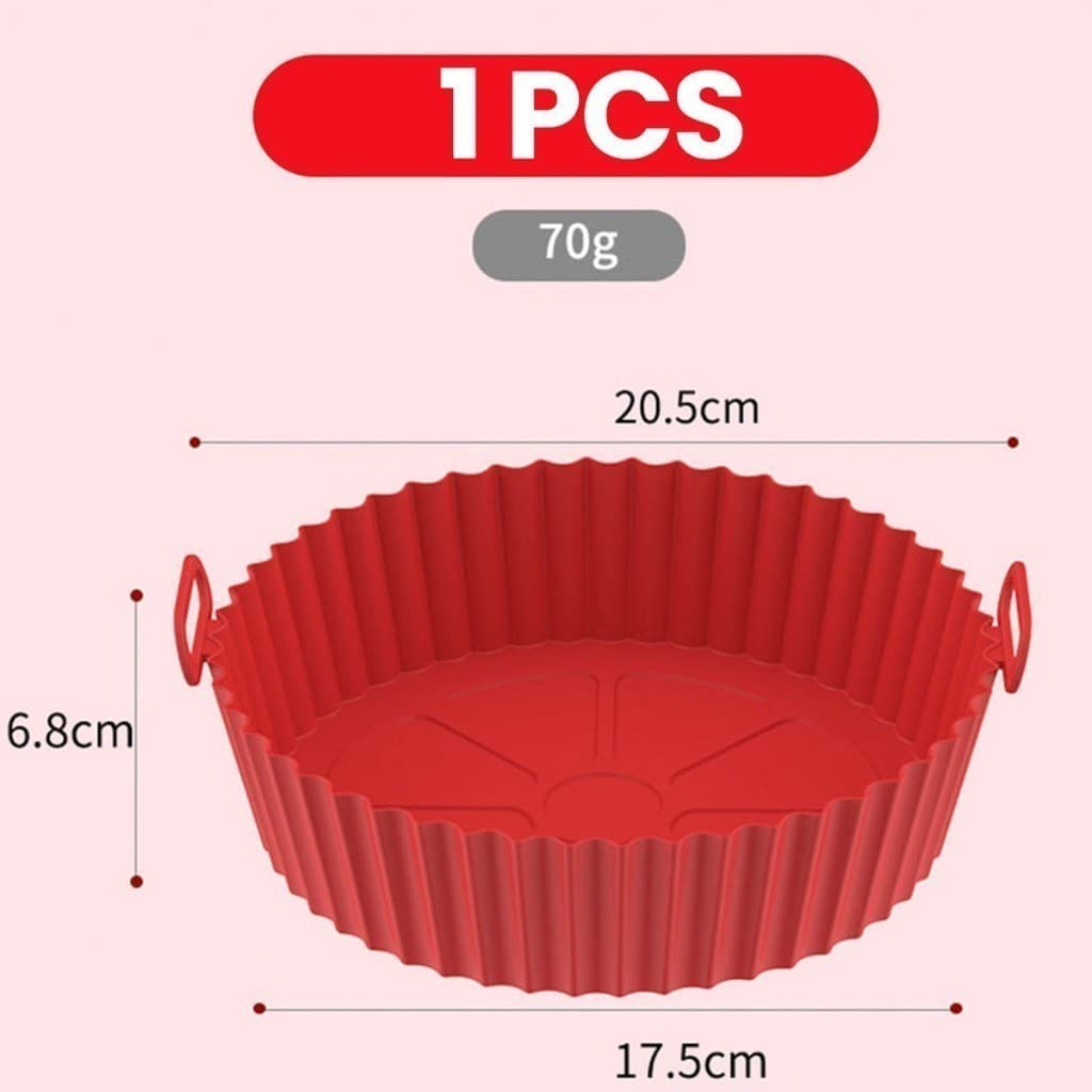 KIT 3 Forma De Silicone Para Air Fryer Forno Microondas Fritadeira Assadeira – Reutilizável Antiaderente Flexível