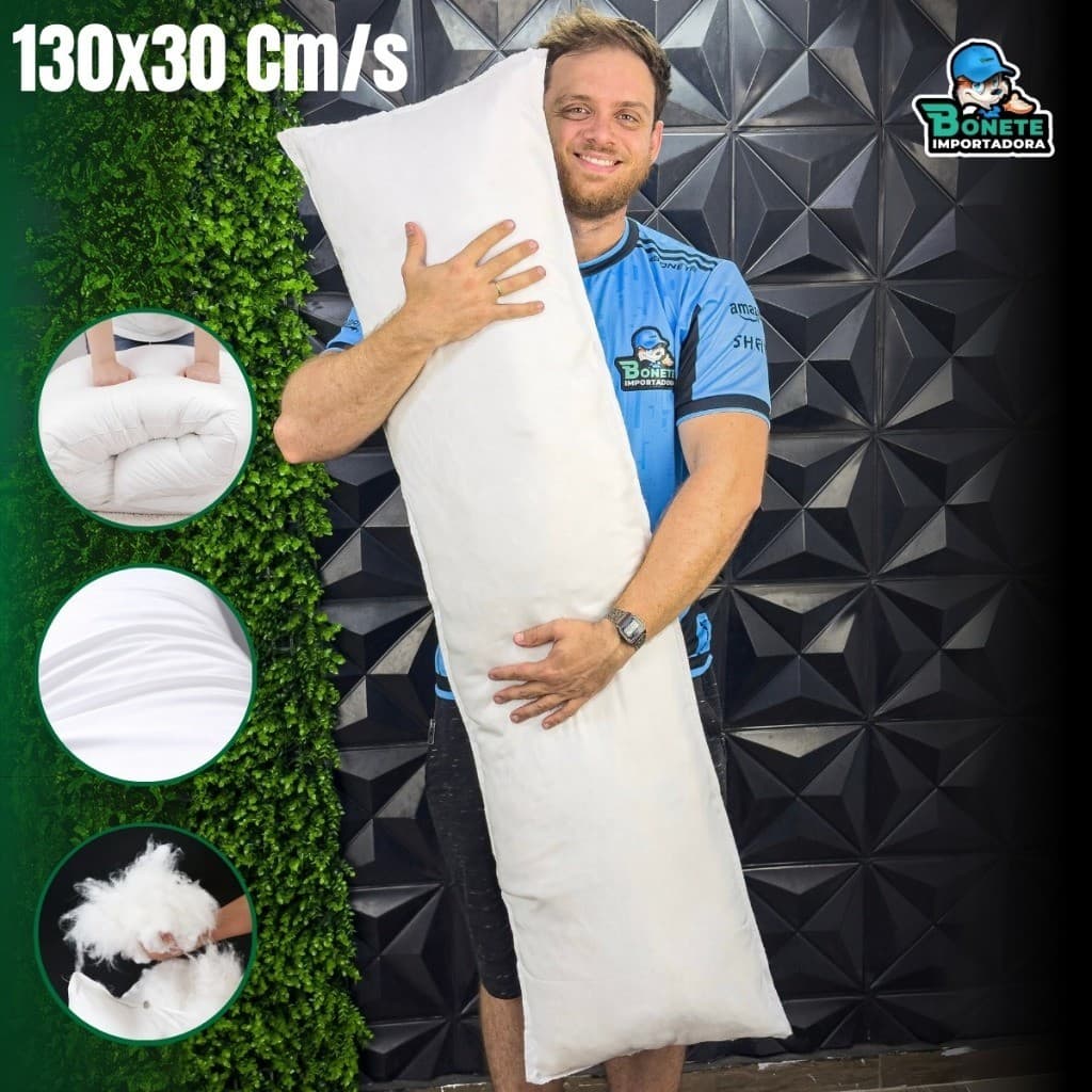Travesseiro de Corpo Bodypillow 1,30 metros e 30cm Gigante Confortável