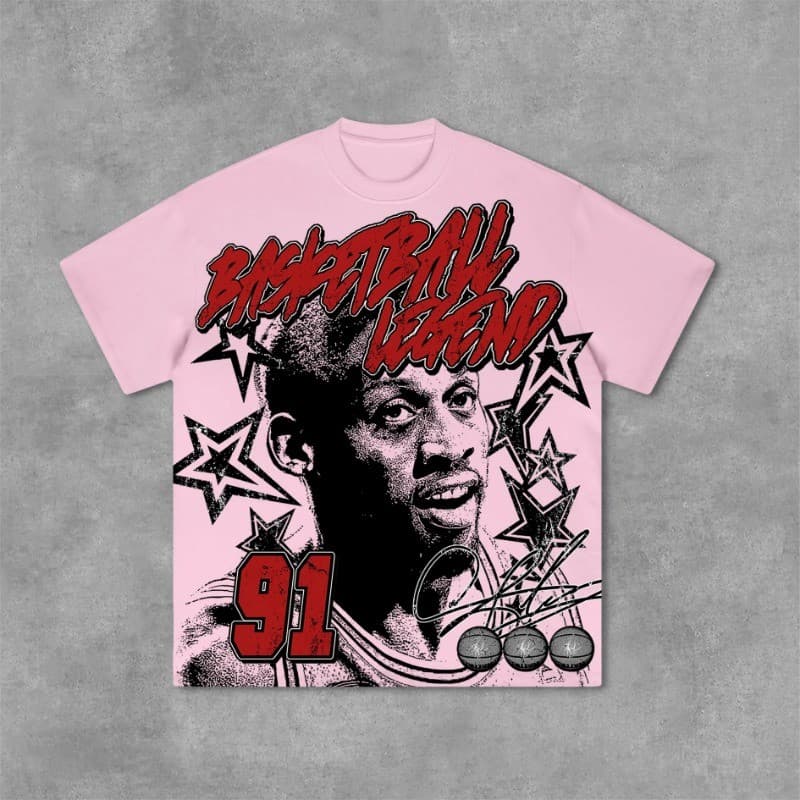 "Camiseta HellxCity: Estampa Vintage Basketball Legend, Streetwear Exclusivo e Estilo Atemporal!"