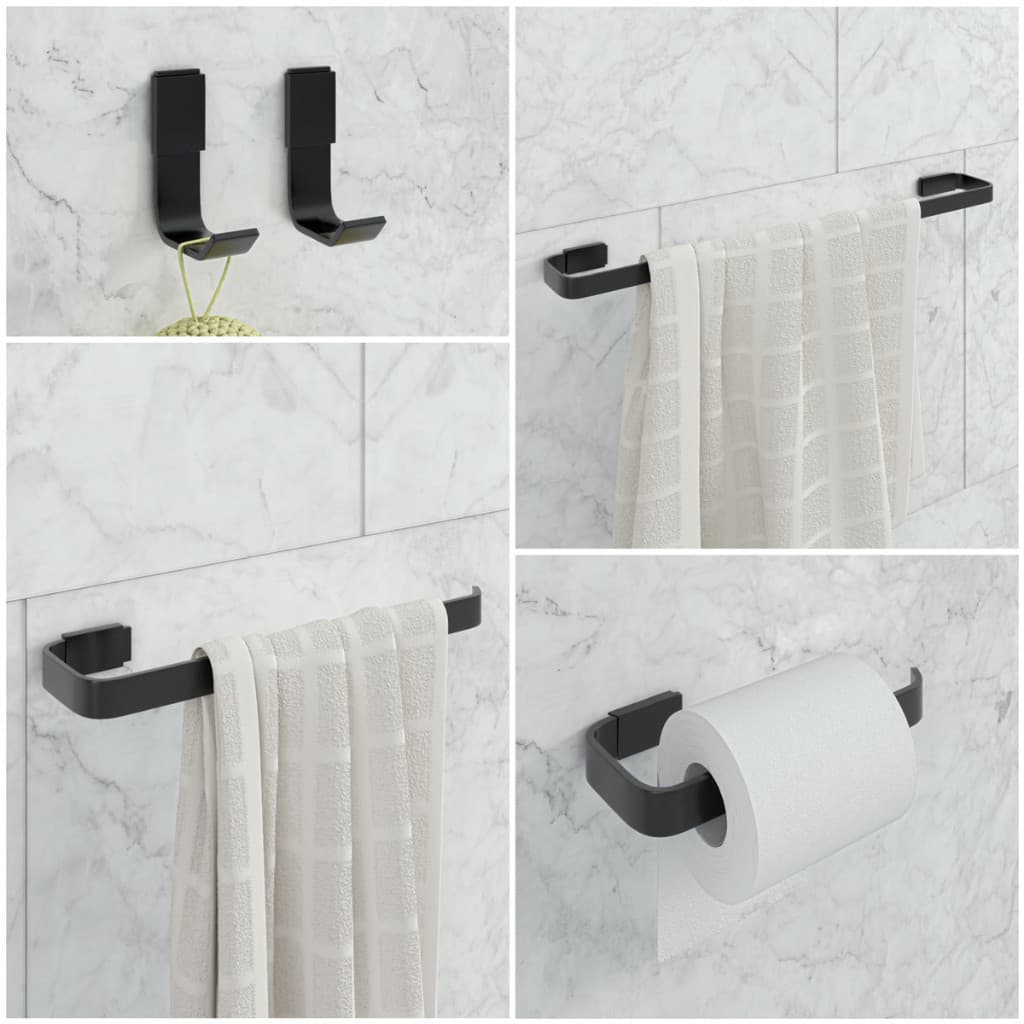 KIT BANHEIRO QUADRADO PRETO COM DOIS CABIDES