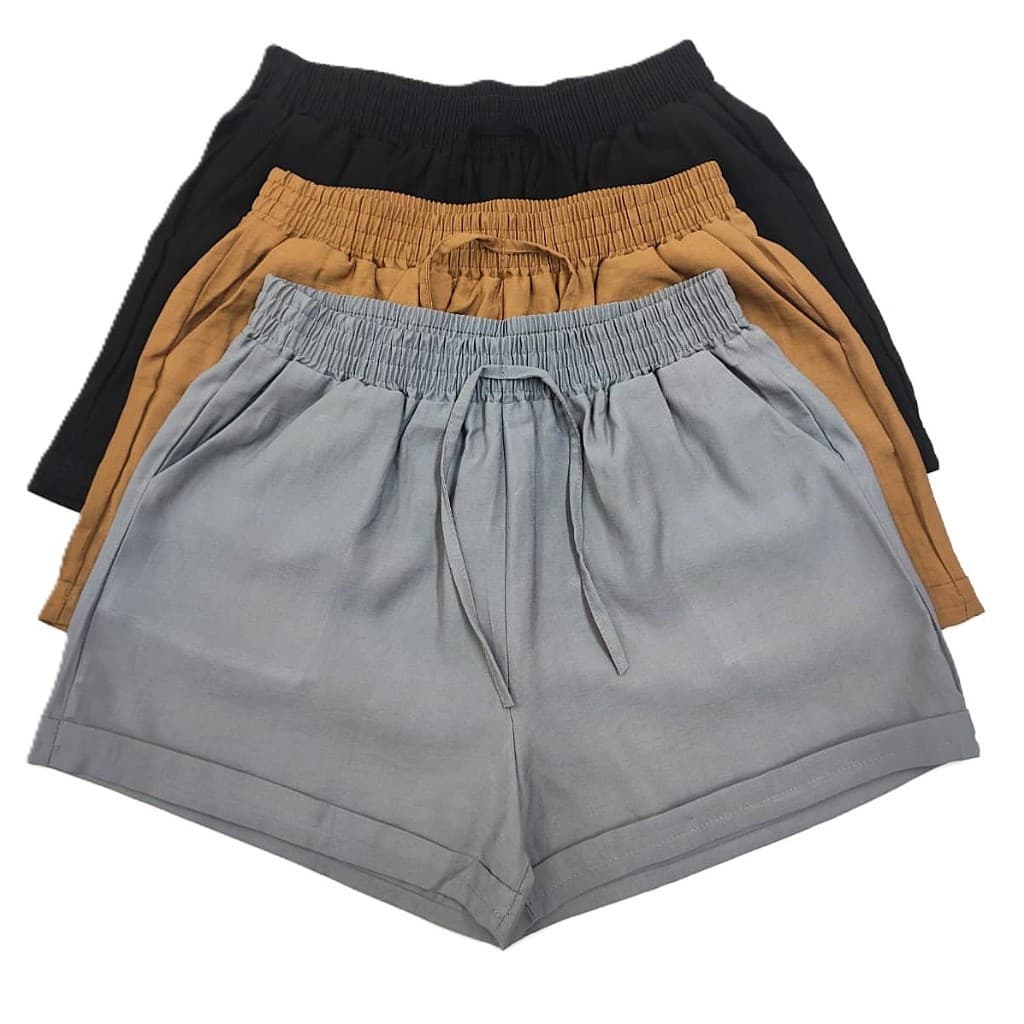 Short Feminino Com bolsos Verão Shortinho branca Cintura alta