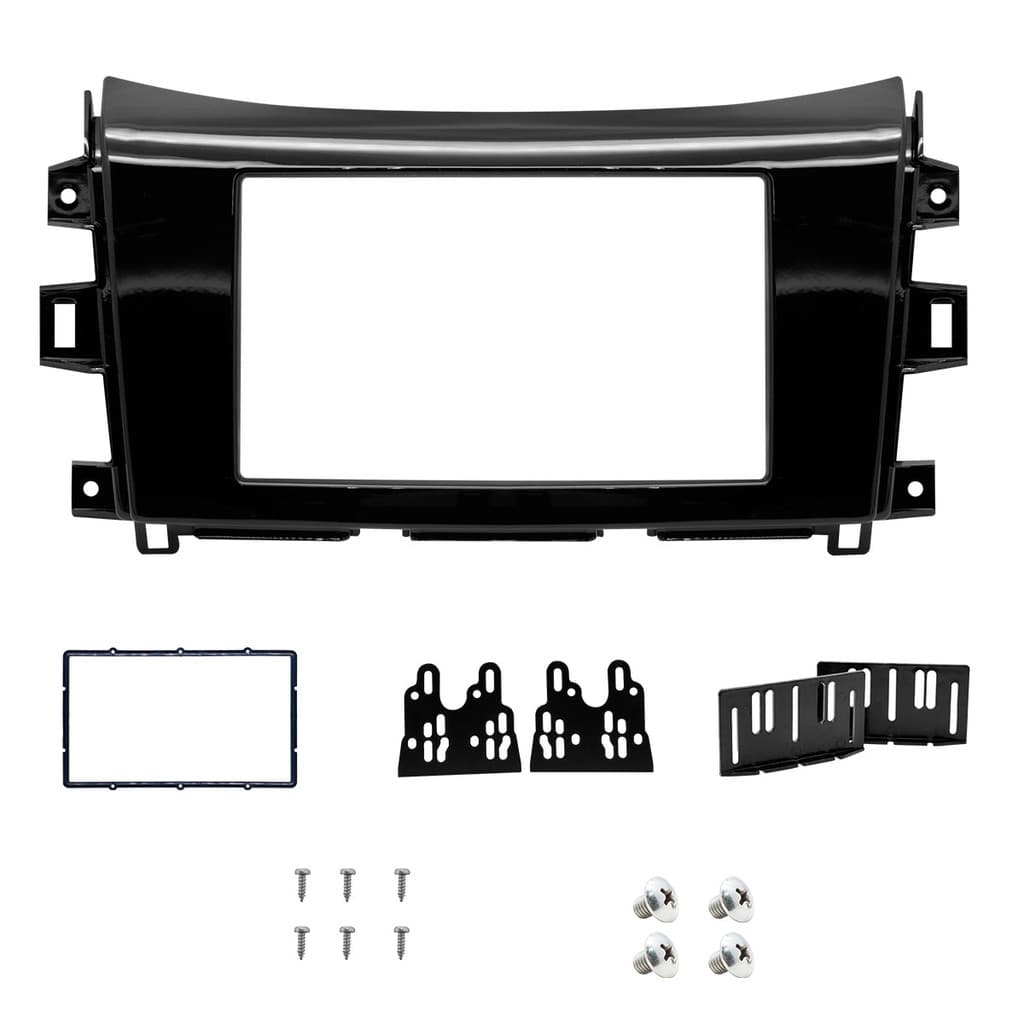 Moldura 2 Din 7 Pol Nissan Frontier 2017/22 Black Piano Mp5