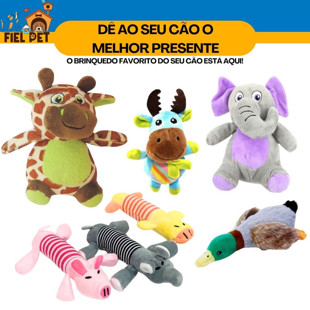 Brinquedo Pet Mordedores Para Cachorro Pelúcia Macio c/ Barulho