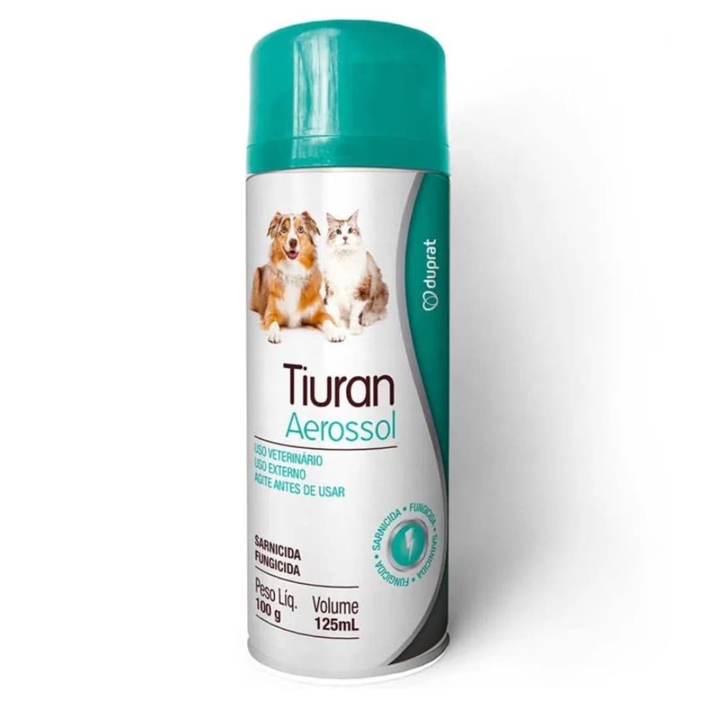 Tiuran Aerossol Sarnicida Fungicida para Cachorro Gato Pet 125ml Anti Sarna Fungo Duprat Original