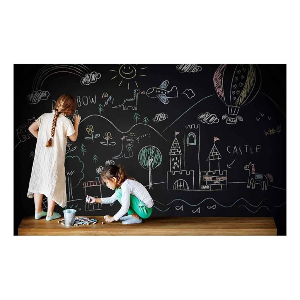 Lousa Quadro Negro Adesivo 2m x 45cm Preto Fosco Para Escrever com Giz Escolar Decoração