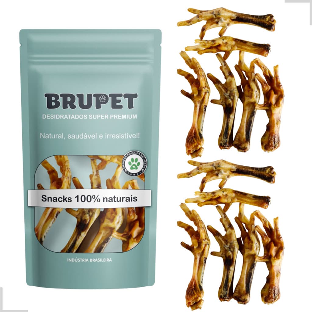 Kit 12 Un Pé De Galinha Petisco Natural Mordedor Pet Cães Brinquedo Desidratado Cachorro Osso