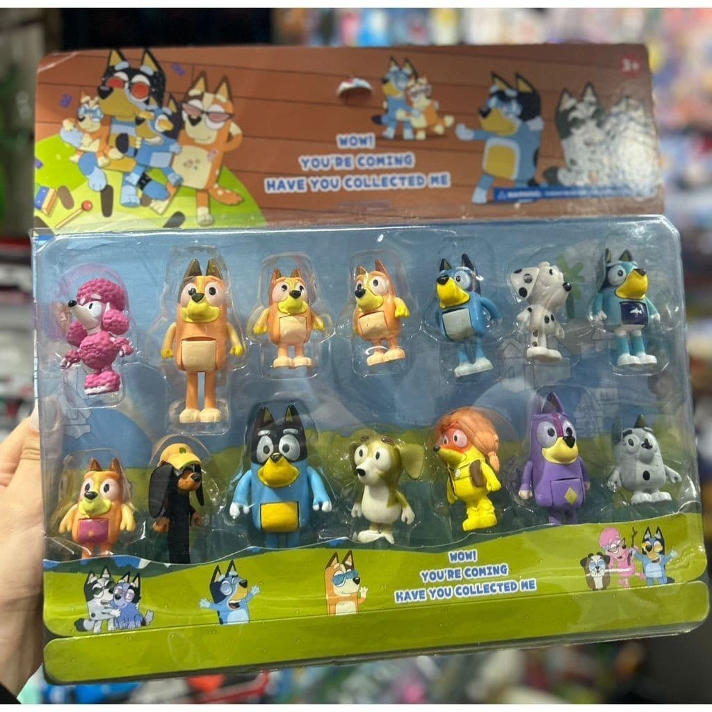 BRINQUEDO COM 14 PERSONAGENS  BLUEY INCRIVEIS KIT COMPLETO - ENVIO RAPIDO