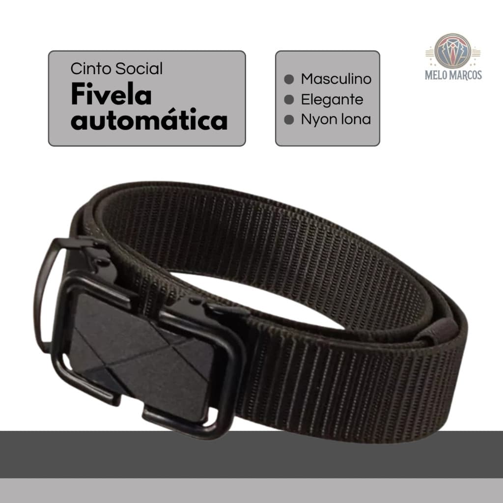 Cinto de Nylon Masculino com Fivela Automática Ideal para Uso Diário e Tático Alta Durabilidade