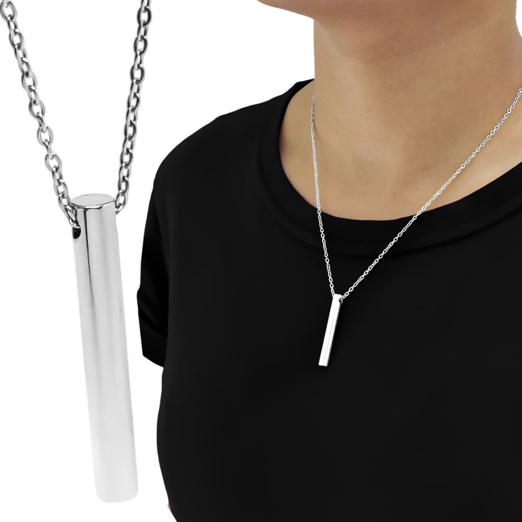 Colar Feminino Pingente Pendulo Prata Em Aço Inox Original