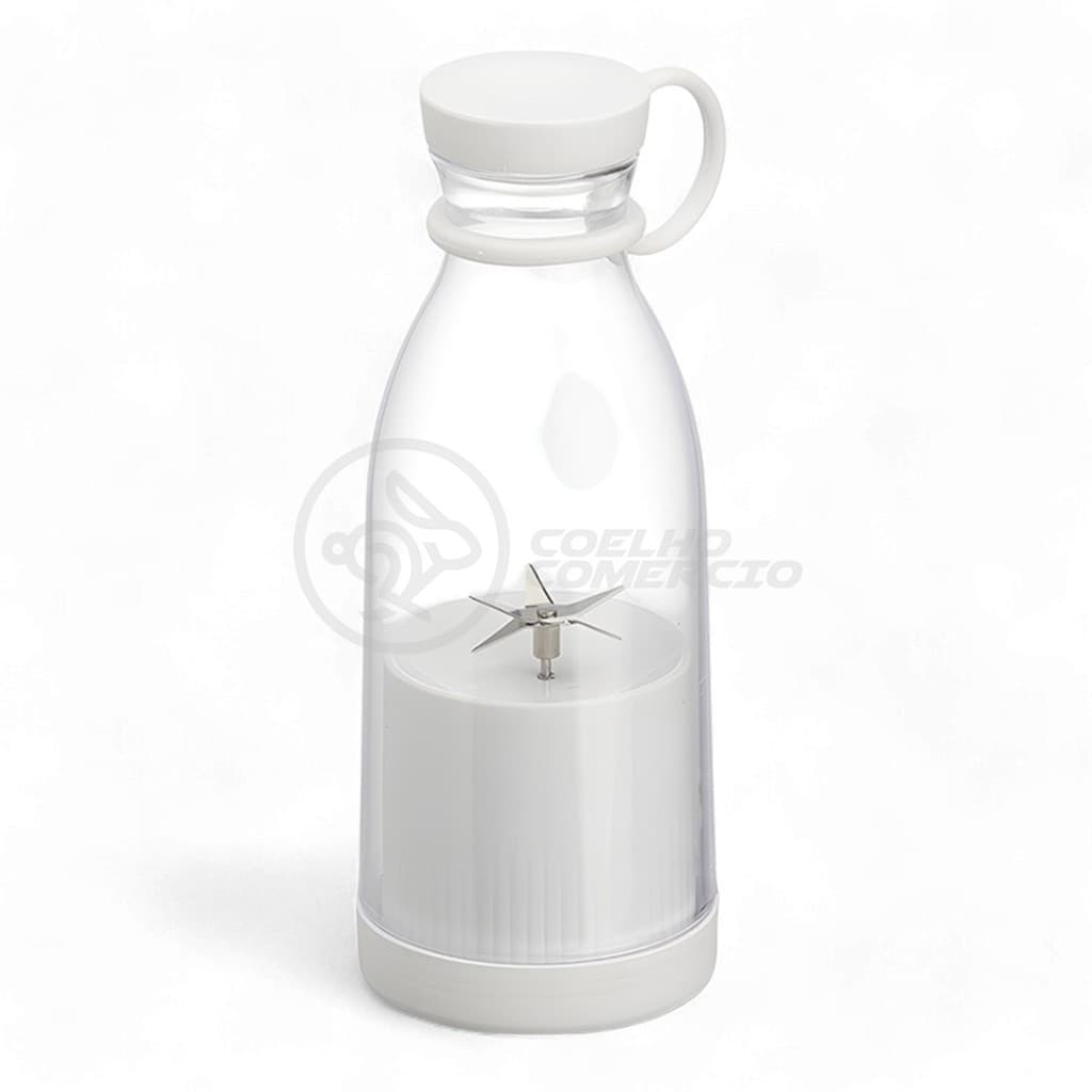 Liquidificador Portátil Fresh Juice 380ml Branco USB Recarregável Fácil Transporte Sucos e Vitaminas