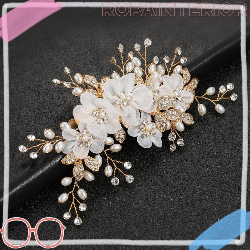 ROPAINTERIOR Grampos De Cabelo Femininos , Prendedor Feito À Mão Em Cor Dourada E Prateada Para Dama De Honra , Tiara De