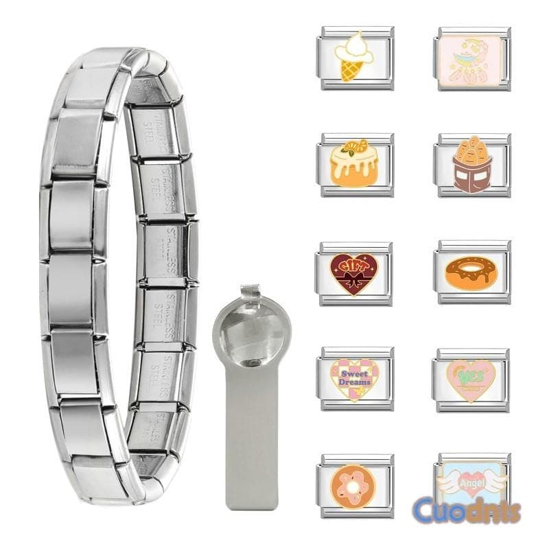 Links De Charme Italiano Para Pulseiras Nova Moda Pulseira Amigo Família DIY Módulo Italianos Caber 9mm Jóias De Aço Ino