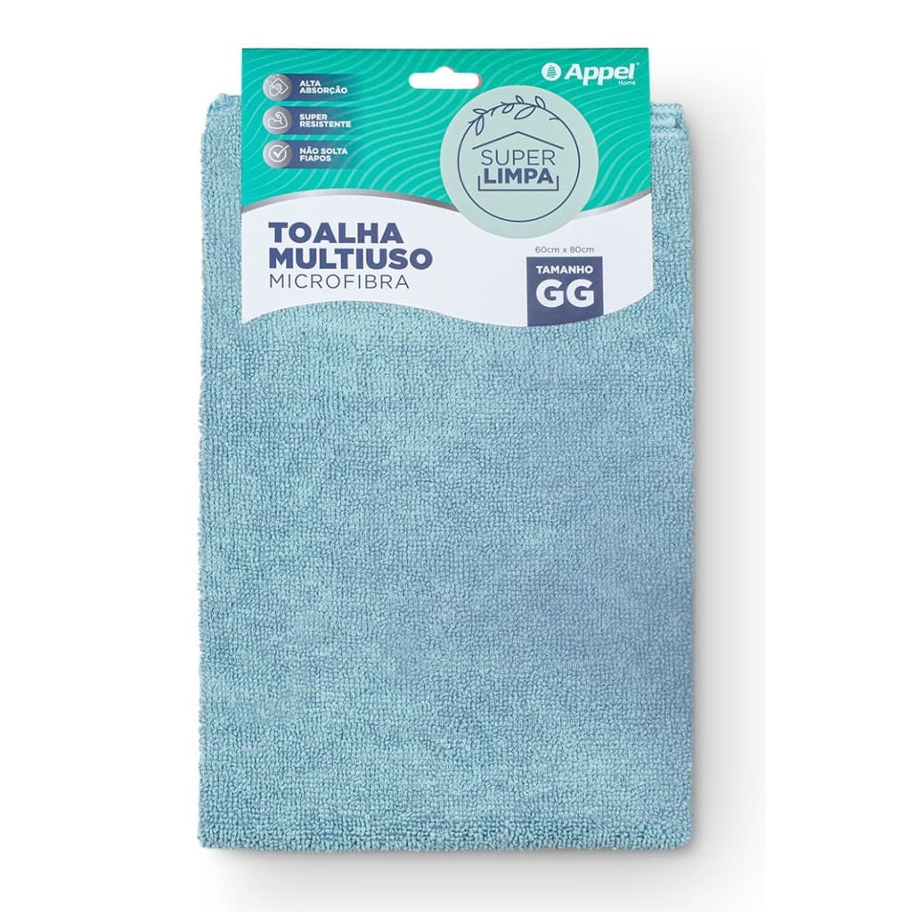 Toalha Multiuso Alta Absorção Extra Grande Super Limpa Appel Home Celeste