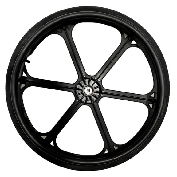Roda Aro 24 Completa Com Pneu Inflável preto Para Cadeira De Rodas