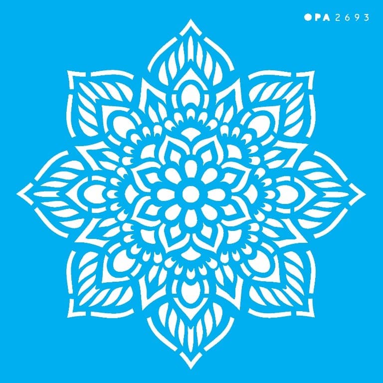 STENCIL MANDALA FLOR 8 PONTAS 14x14 OPA 2693