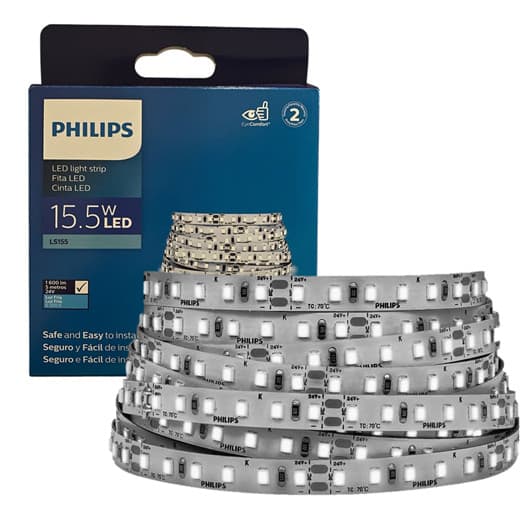 Fita Led Philips 5 Metros 15.5w 24v Branca 6500k 1600lm/m