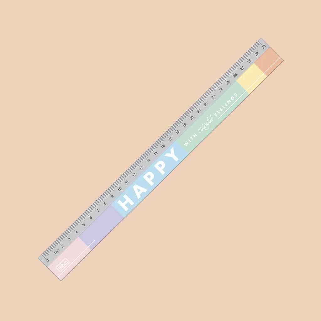 Régua Em Poliestireno 30cm Happy - Tilibra  -