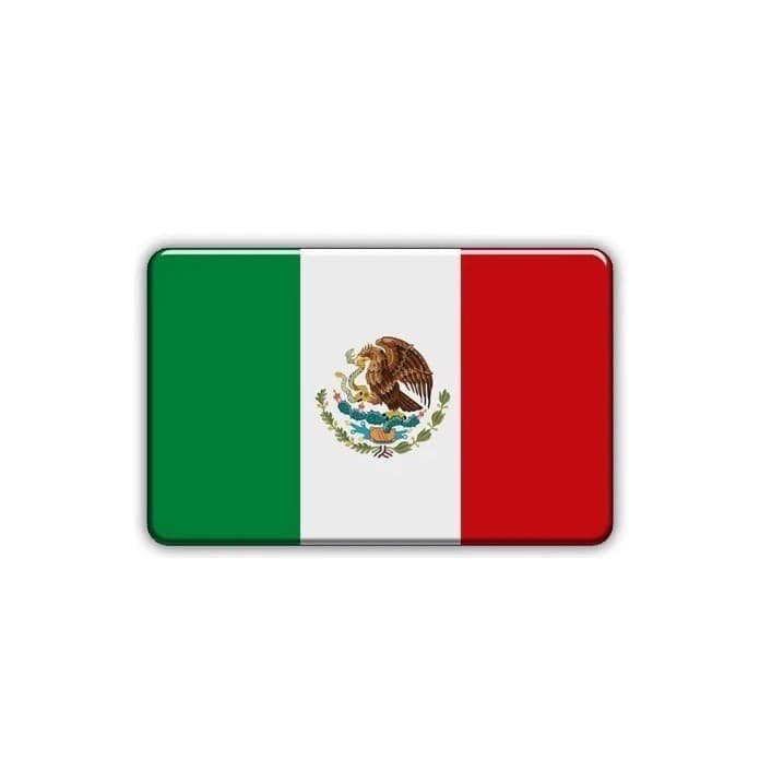 Emblema Bandeira Adesiva Resinada México 4,0 X 6,0